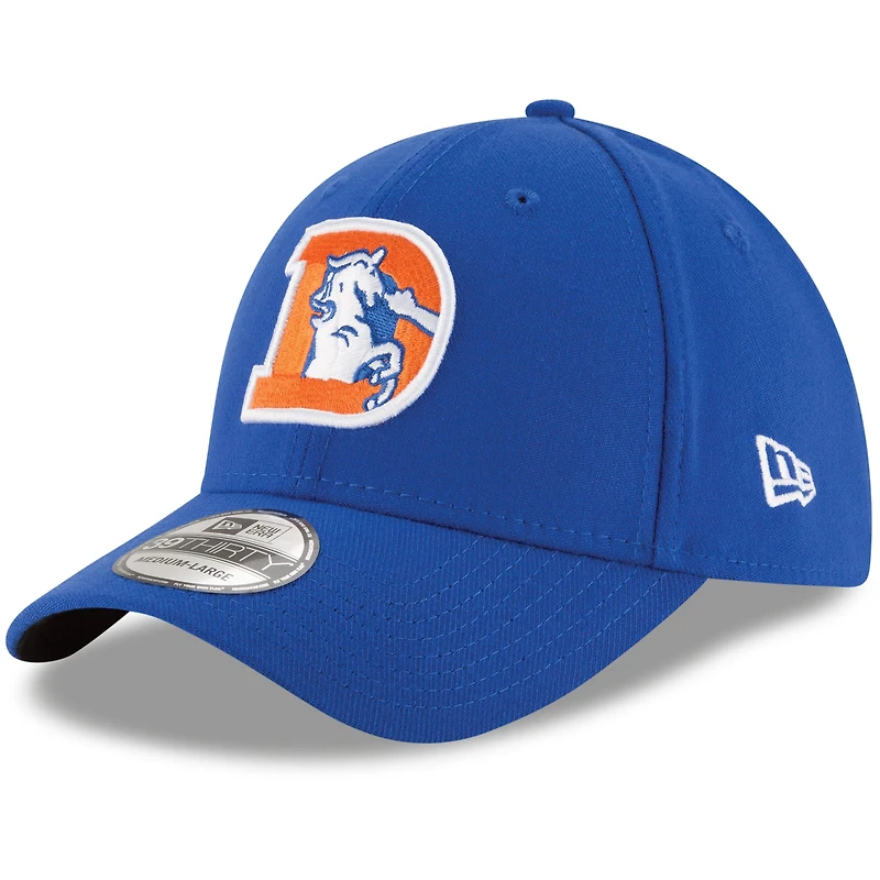 Men's New Era Royal Denver Broncos Throwback Logo Team Classic 39THIRTY Flex Hat