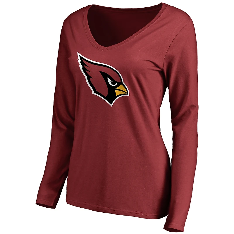 Women's Cardinal Arizona Cardinals Primary Team Logo Long Sleeve T-Shirt