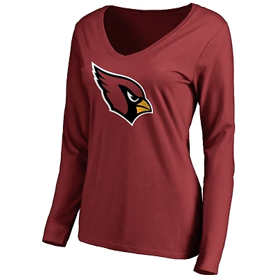 Women's Cardinal Arizona Cardinals Primary Team Logo Long Sleeve T-Shirt