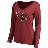 Women's Cardinal Arizona Cardinals Primary Team Logo Long Sleeve T-Shirt