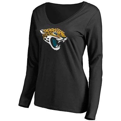 Women's Black Jacksonville Jaguars Primary Team Logo Long Sleeve T-Shirt