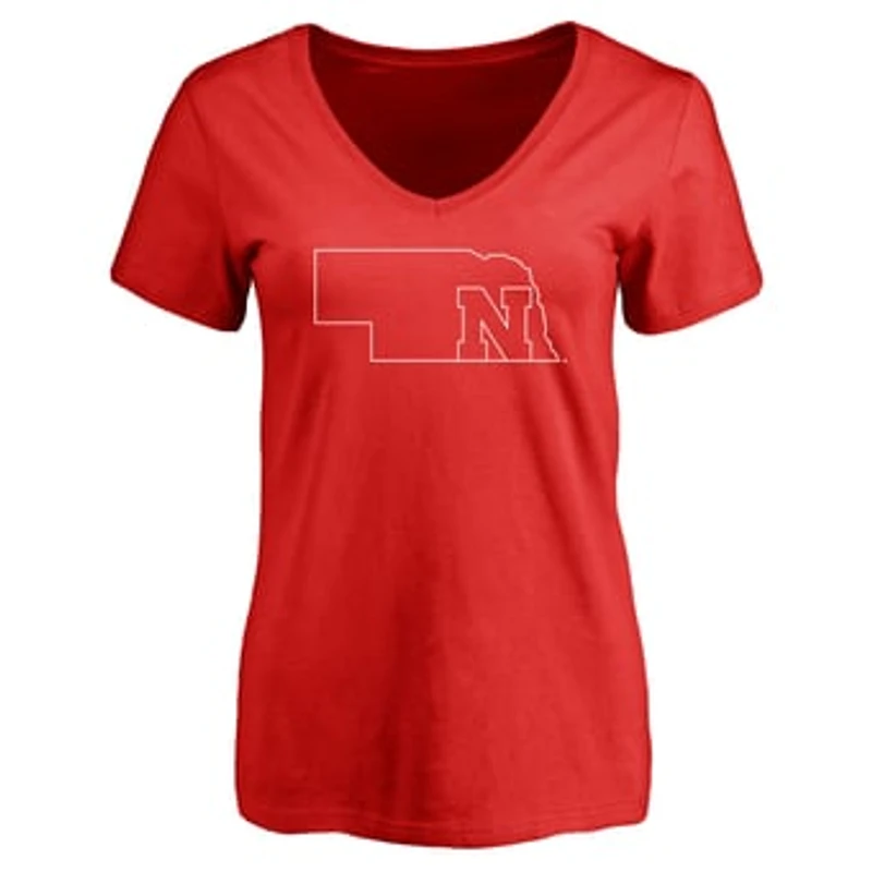 Women's Scarlet Nebraska Huskers Tradition State T-Shirt