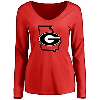 Women's Red Georgia Bulldogs Tradition State Long Sleeve T-Shirt