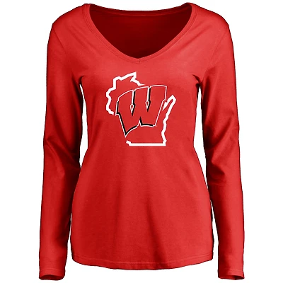 Women's Red Wisconsin Badgers Tradition State Long Sleeve T-Shirt