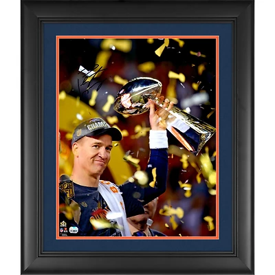 Peyton Manning Denver Broncos Framed Autographed 16" x 20" Super Bowl 50 Champions Celebration Photograph