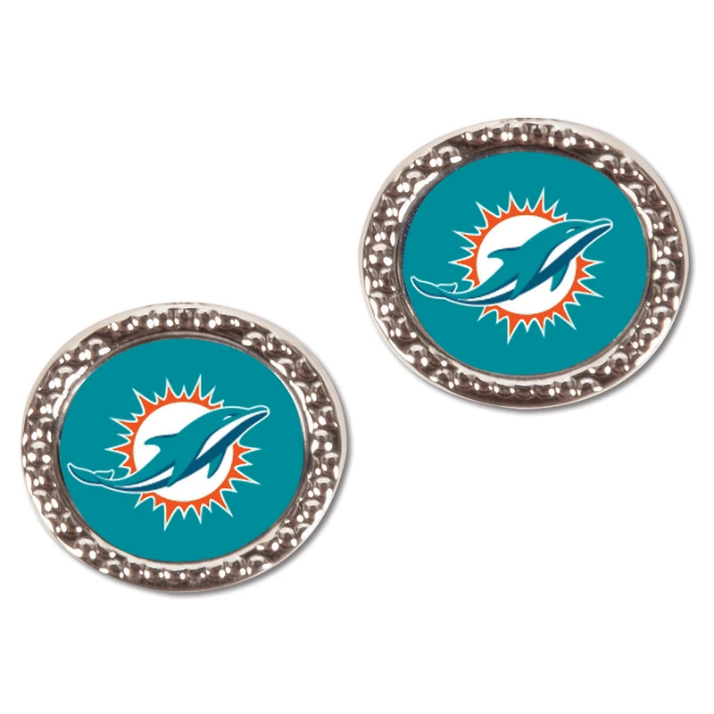 Women's WinCraft Miami Dolphins Round Post Earrings