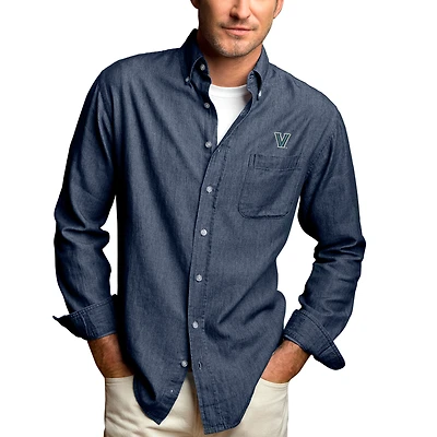 Men's Blue Villanova Wildcats Hudson Denim Long Sleeve Button-Down Shirt