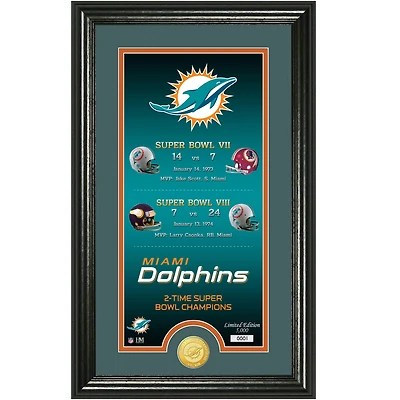 Highland Mint Miami Dolphins Legacy 14" x 21" Photomint