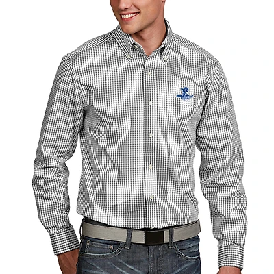 Men's Antigua White Seton Hall Pirates Associate Woven Long Sleeve Button-Down Shirt