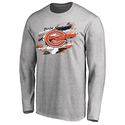 Men's Ash Chicago Bears True Colors Long Sleeve T-Shirt