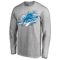 Men's Ash Detroit Lions True Colors Long Sleeve T-Shirt