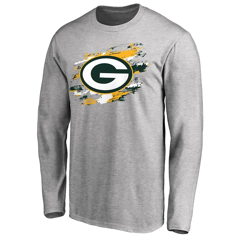 Men's Ash Green Bay Packers True Colors Long Sleeve T-Shirt