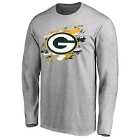 Men's Ash Green Bay Packers True Colors Long Sleeve T-Shirt