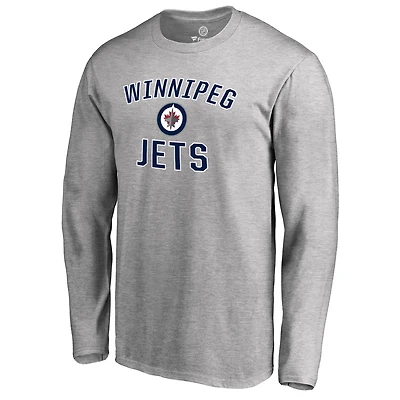 Men's Ash Winnipeg Jets Victory Arch Long Sleeve T-Shirt