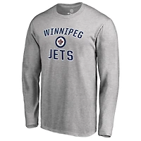 Men's Ash Winnipeg Jets Victory Arch Long Sleeve T-Shirt