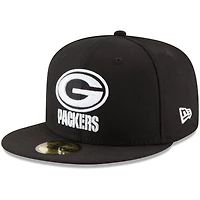 Men's New Era Black Green Bay Packers B-Dub 59FIFTY Fitted Hat