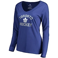 Women's Blue Toronto Maple Leafs Overtime Long Sleeve T-Shirt