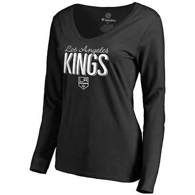 Women's Black Los Angeles Kings Nostalgia Long Sleeve T-Shirt