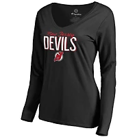 Women's Black New Jersey Devils Nostalgia Long Sleeve T-Shirt