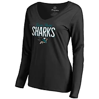 Women's Black San Jose Sharks Nostalgia Long Sleeve T-Shirt