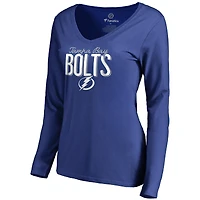Women's Blue Tampa Bay Lightning Nostalgia Long Sleeve T-Shirt