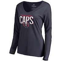Women's Navy Washington Capitals Nostalgia Long Sleeve T-Shirt