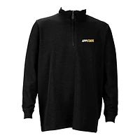 Men's Black Appalachian State Mountaineers Flat-Back Rib 1/4-Zip Pullover Sweater