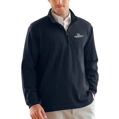 Men's Navy Gonzaga Bulldogs Flat-Back Rib 1/4-Zip Pullover Sweater