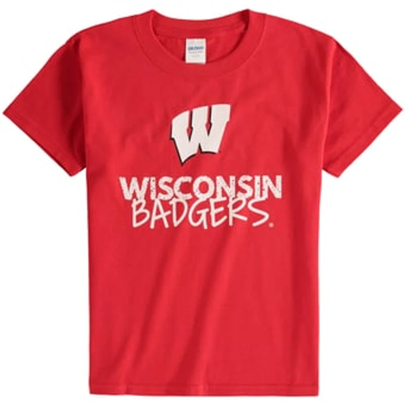 Youth Red Wisconsin Badgers Crew Neck T-Shirt
