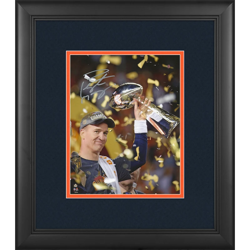 Peyton Manning Denver Broncos Framed Autographed 8" x 10" Super Bowl 50 Champions Celebration Photograph
