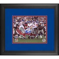 Eli Manning New York Giants Framed Autographed 8" x 10" Super Bowl XLII Champions Scramble Blue Ink Photograph