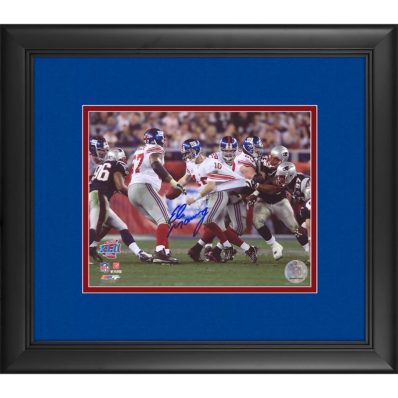 Eli Manning New York Giants Framed Autographed 8" x 10" Super Bowl XLII Champions Scramble Blue Ink Photograph
