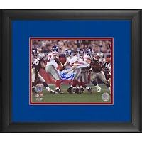 Eli Manning New York Giants Framed Autographed 8" x 10" Super Bowl XLII Champions Scramble Blue Ink Photograph