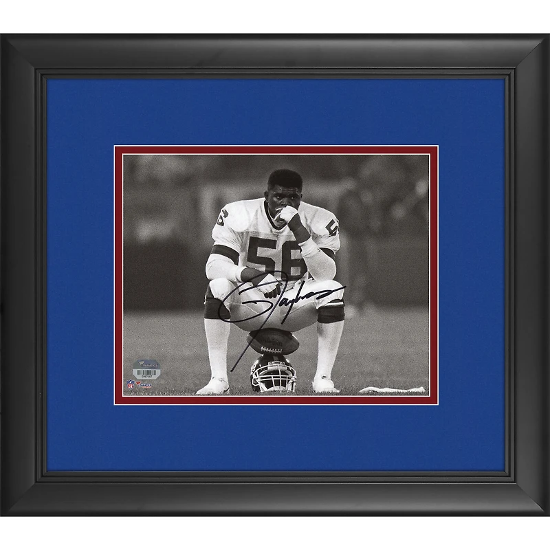 Lawrence Taylor New York Giants Framed Autographed 8" x 10" Helmet Sit Photograph