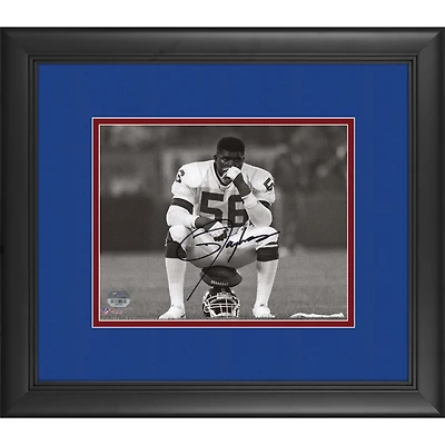 Lawrence Taylor New York Giants Framed Autographed 8" x 10" Helmet Sit Photograph