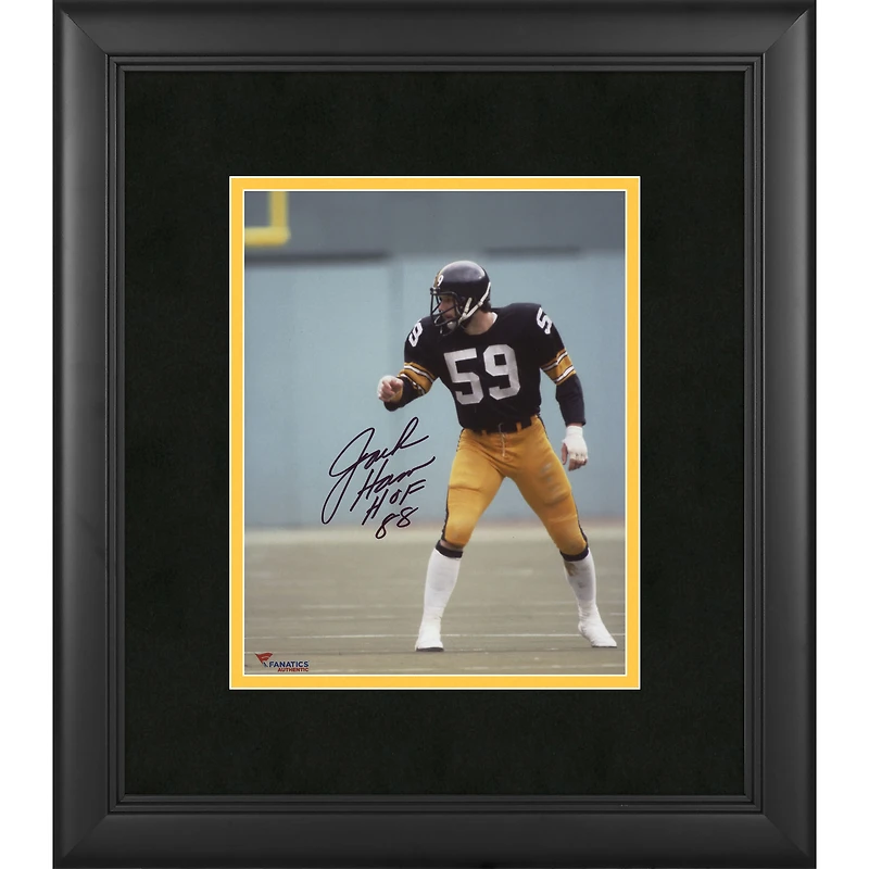 Jack Ham Pittsburgh Steelers Framed Autographed 8" x 10" Pointing Photograph with "HOF 88" Inscription