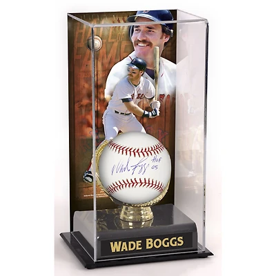 Wade Boggs Boston Red Sox Autographed Baseball and Hall of Fame Sublimated Display Case with Image