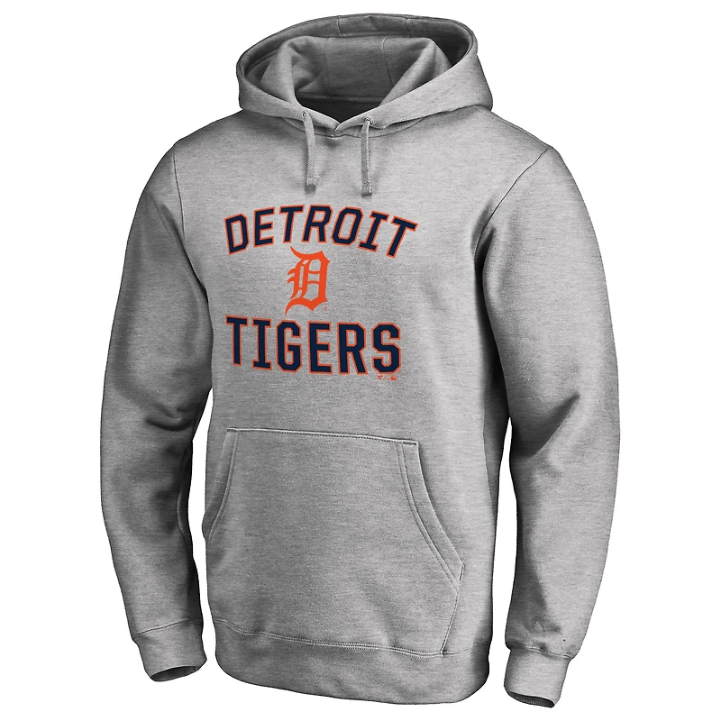 Men's Ash Detroit Tigers Victory Arch Pullover Hoodie