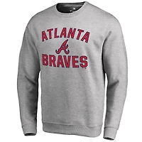 Men's Ash Atlanta Braves Victory Arch Pullover Sweatshirt