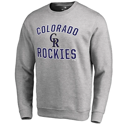 Men's Ash Colorado Rockies Victory Arch Pullover Sweatshirt