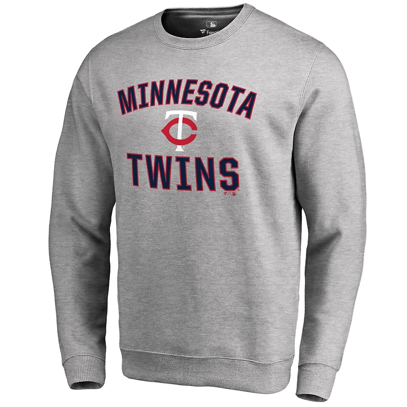 Men's Ash Minnesota Twins Victory Arch Pullover Sweatshirt