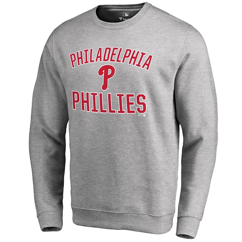 Men's Ash Philadelphia Phillies Victory Arch Pullover Sweatshirt