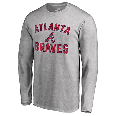 Men's Ash Atlanta Braves Victory Arch Long Sleeve T-Shirt