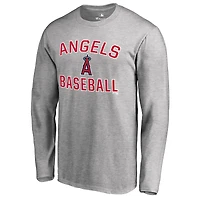 Men's Ash Los Angeles Angels Victory Arch Long Sleeve T-Shirt