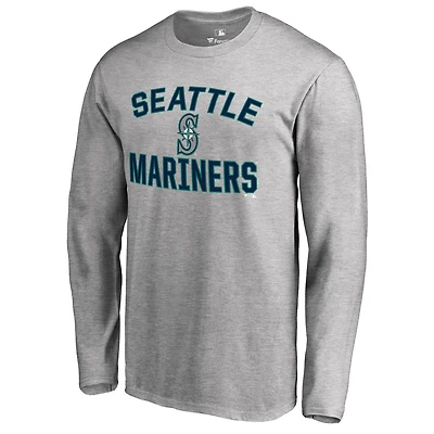 Men's Ash Seattle Mariners Victory Arch Long Sleeve T-Shirt