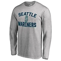 Men's Ash Seattle Mariners Victory Arch Long Sleeve T-Shirt