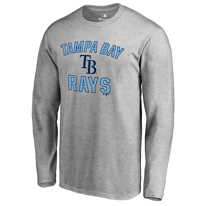 Men's Ash Tampa Bay Rays Victory Arch Long Sleeve T-Shirt