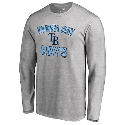 Men's Ash Tampa Bay Rays Victory Arch Long Sleeve T-Shirt