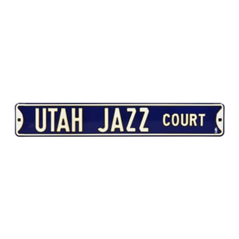 Navy Utah Jazz 6" x 36" Steel Street Sign