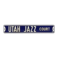 Navy Utah Jazz 6" x 36" Steel Street Sign